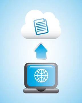 Cloud computing over blue background vector illustration Illustrazione stock