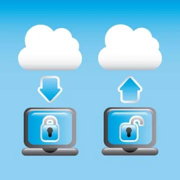 Cloud computing over blue background vector illustration Stockillustratie