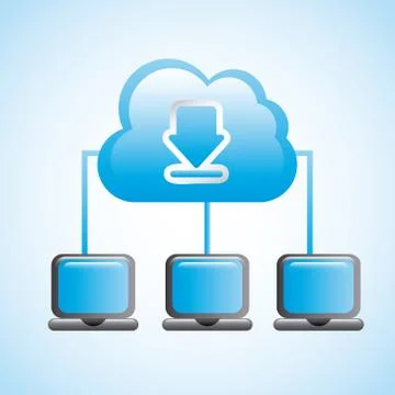 Cloud computing over blue background vector illustration 스톡 일러스트