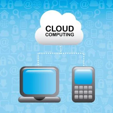 Cloud computing over blue background vector illustration Stockillustratie