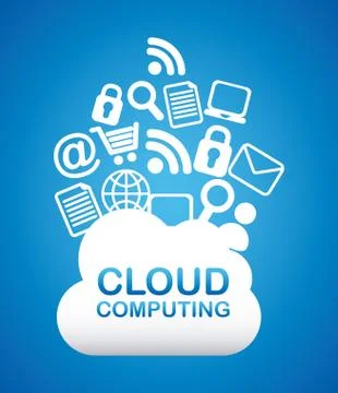 Cloud computing over blue background vector illustration Stockillustratie