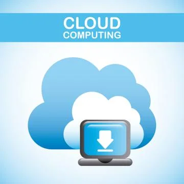 Cloud computing over blue background vector illustration Stock Illustration