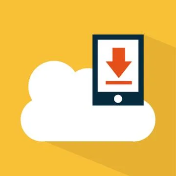 Cloud computing over  orange background vector illustration Illustrazione stock