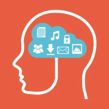 Cloud computing over red  background vector illustration Stock Illustration