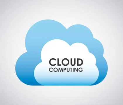 Cloud computing over white background vector illustration Stock Illustration