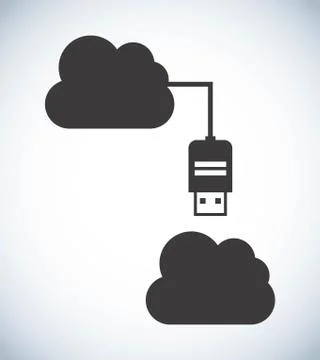 Cloud computing over white background vector illustration 스톡 일러스트