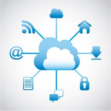 Cloud computing over white background vector illustration 스톡 일러스트