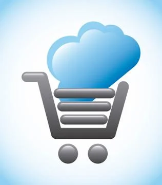 Cloud computing over white background vector illustration Stock Illustration