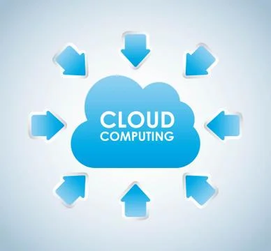 Cloud computing over white background vector illustration 스톡 일러스트