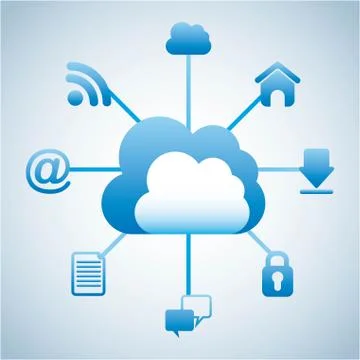 Cloud computing over white background vector illustration 스톡 일러스트