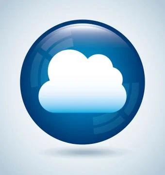 Cloud computing over white background vector illustration 스톡 일러스트