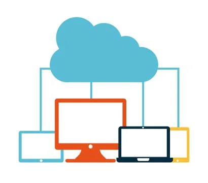 Cloud computing over white    background vector illustration Stock Illustration