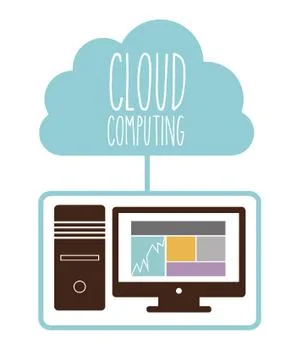 Cloud computing over  white  background vector illustration Stock Illustration