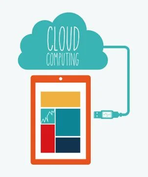 Cloud computing over white   background vector illustration Stock Illustration
