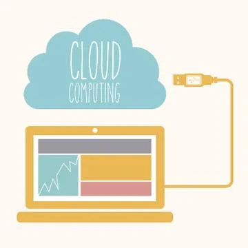 Cloud computing over  white  background vector illustration Illustrazione stock