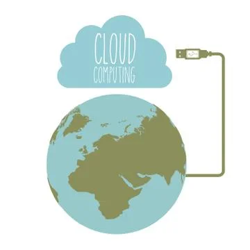 Cloud computing over white   background vector illustration 스톡 일러스트