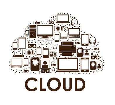 Cloud computing over white   background vector illustration Stock Illustration