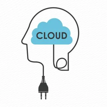 Cloud computing over white   background vector illustration Stockillustratie
