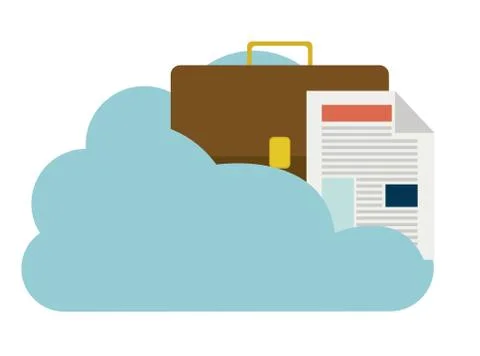 Cloud computing over  white  background vector illustration 스톡 일러스트