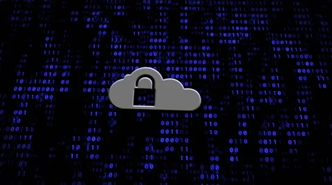 Cloud Computing Padlock on Digital Wall Stock Footage 46433933