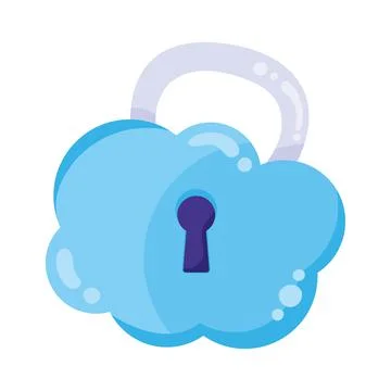 Cloud computing padlock Illustrazione stock