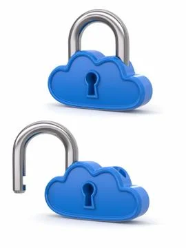 Cloud computing as padlock. security concept 스톡 일러스트