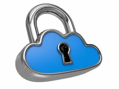 Cloud computing as padlock. Security concept Cloud computing as padlock. S... Stock Photos