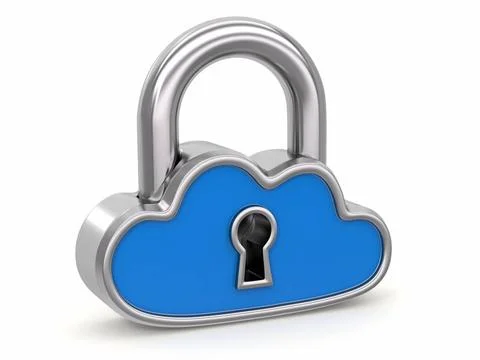 Cloud computing as padlock. Security concept Cloud computing as padlock. S... Stock Photos