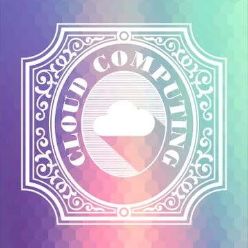 Cloud Computing. Pastels Vintage Design Concept. Illustrazione stock