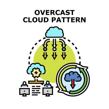 Cloud computing pattern distributing data and services イラスト素材