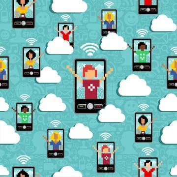 Cloud computing pattern イラスト素材