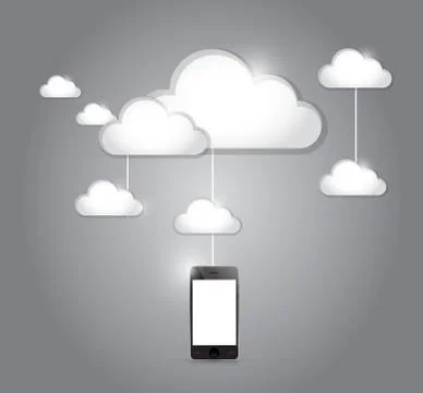 Cloud computing phone connection illustration Stock Illustration