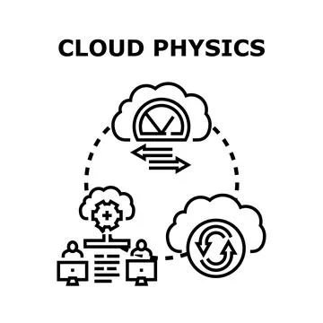 Cloud computing physics process data server network Stock Illustration