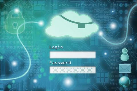 Cloud computing piracy Stock Illustration