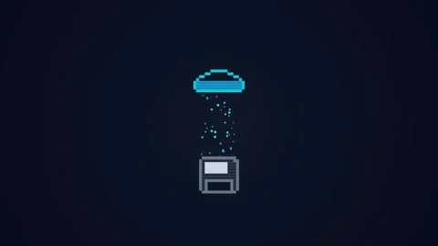 Cloud Computing Pixel Art Animation Demonstrating Data Transfer from a Digi.. 動画素材 347361887
