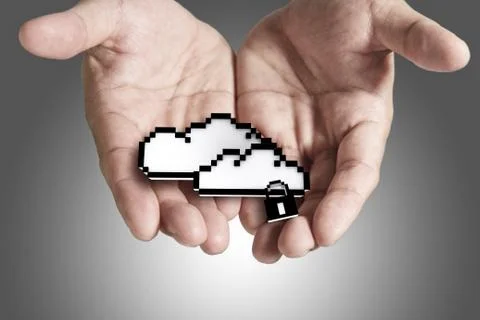 Cloud computing pixel icon 스톡 일러스트