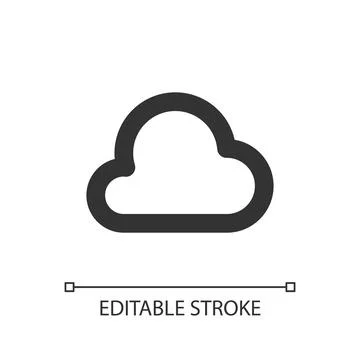 Cloud computing pixel perfect linear ui icon Illustrazione stock