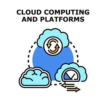 Cloud computing platform with data synchronization and network exchange イラスト素材
