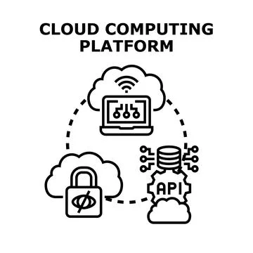 Cloud computing platform service concept system Stock Illustration