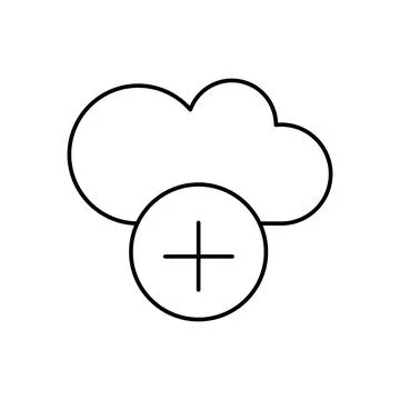 Cloud computing, plus, SEO icon. Simple line, outline vector elements of Stock Illustration