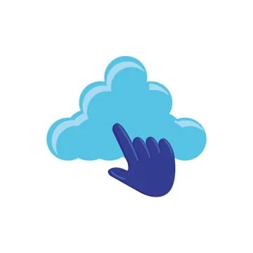 Cloud computing with pointer hand イラスト素材