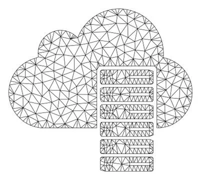 Cloud Computing Polygonal Frame Vector Mesh Illustration Stock Illustration