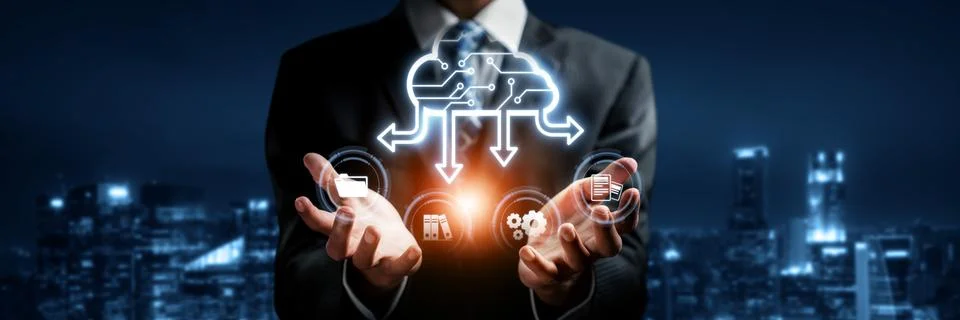 Cloud Computing Power Enhance Cloud Strategy for Business FaaS Foto stock