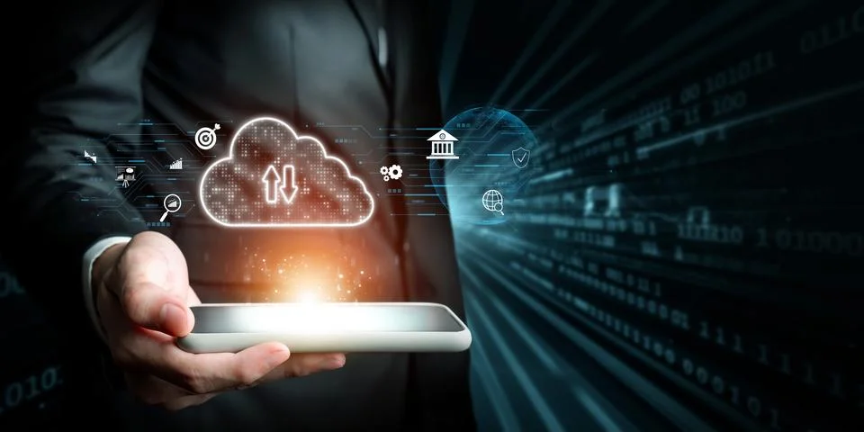 Cloud Computing Power Enhance Cloud Strategy for Business FaaS Stock Photos