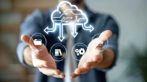 Cloud Computing Power Enhance Cloud Strategy for Business FaaS Stock Photos