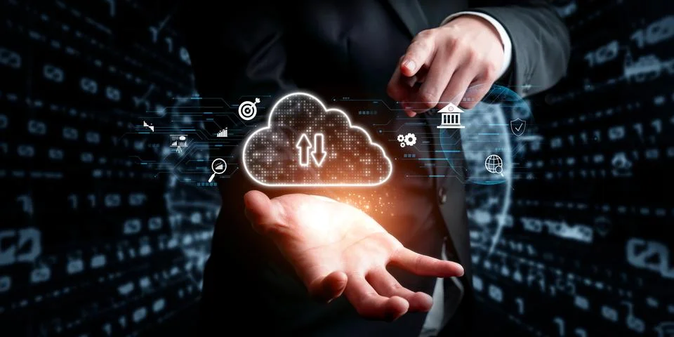 Cloud Computing Power Enhance Cloud Strategy for Business FaaS Stock Photos