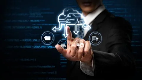 Cloud Computing Power Enhance Cloud Strategy for Business FaaS Stock Photos