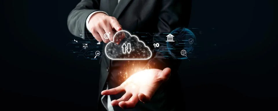 Cloud Computing Power Enhance Cloud Strategy for Business FaaS Stock Photos