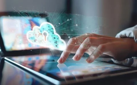 Cloud Computing Power Enhance Cloud Strategy for Business EIDE Foto stock