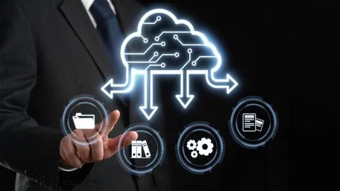 Cloud Computing Power Enhance Cloud Strategy for Business FaaS Stock Photos